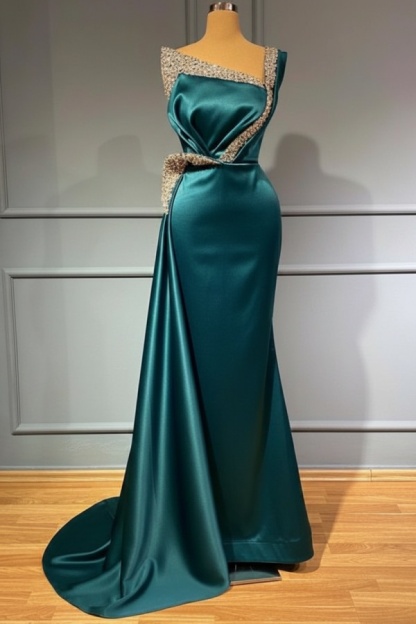 Blaues Abendkleid Lang Günstig | Abiballkleider mit Glitzer