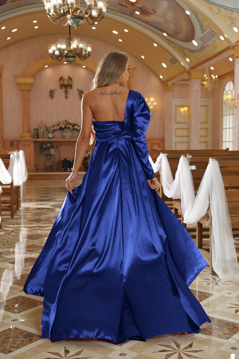 Abiballkleider mit Ärmel | Abendkleid Lang Rosa