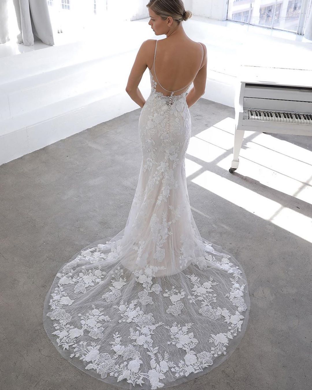 Designer Brautkleid A Linie | Spitze Hochzeitskleider Günstig Online