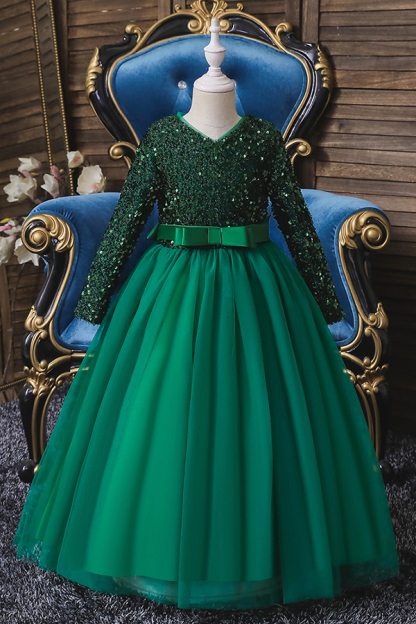 Weinrot Blumenmädchenkleider mit Ärmel | Kleider für Blumenmädchen-babyonlinedressde