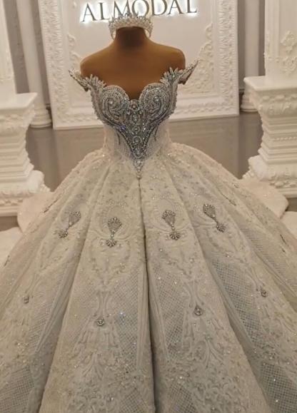 Luxurious Weiße Brautkleider Spitze Prinzessin Hochzeitskleider Brautmoden-babyonlinedressde