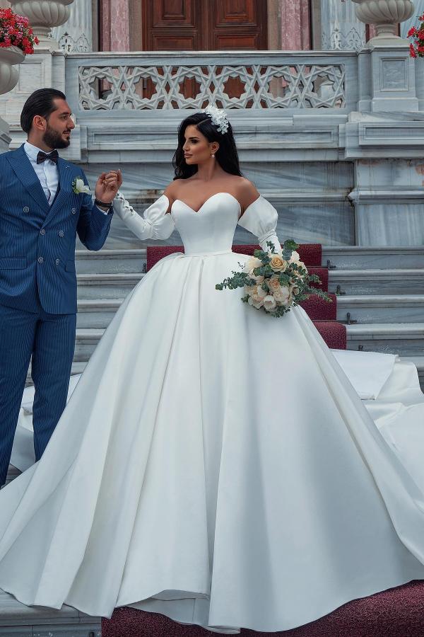 Elegante Hochzeitskleider Satin Prinzessin Brautkleider Online-babyonlinedressde