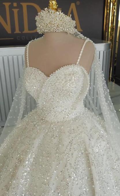 Extravagante Hochzeitskleider Prinzessin | Brautkleider mit Ärmel