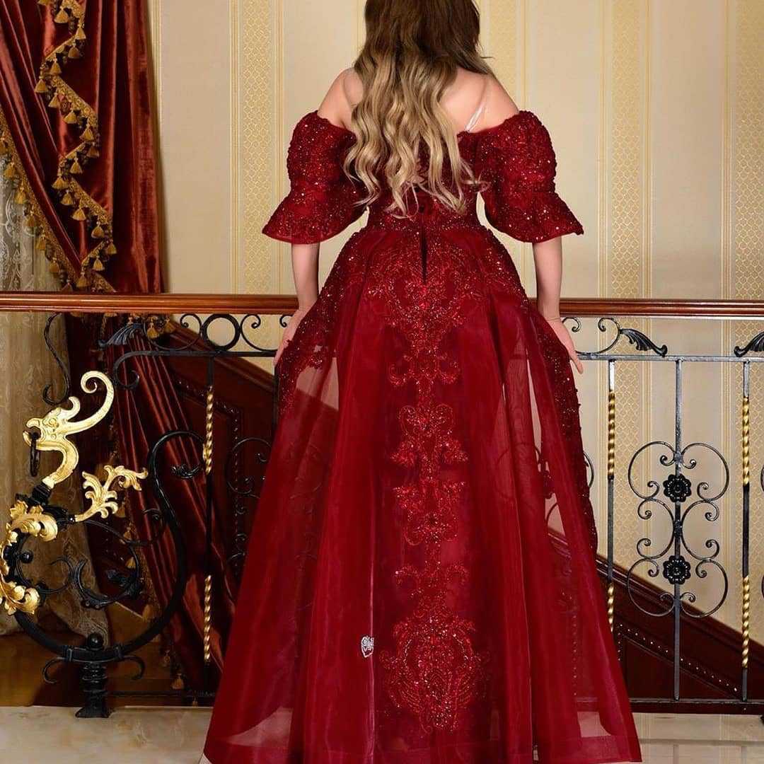 Designer Abendkleider Mit Ärmel | Rote Abiballkleider Mit Spitze