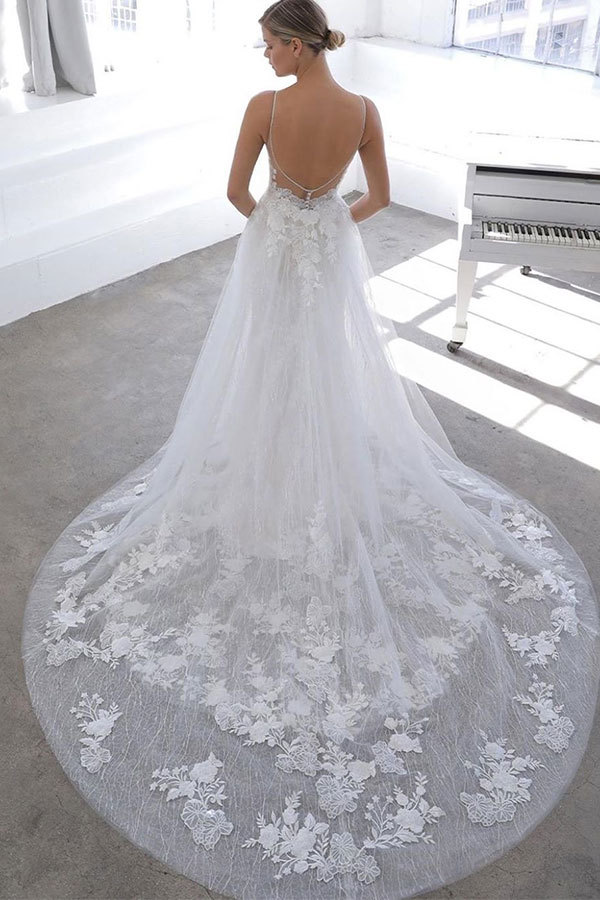 Designer Brautkleid A Linie | Spitze Hochzeitskleider Günstig Online