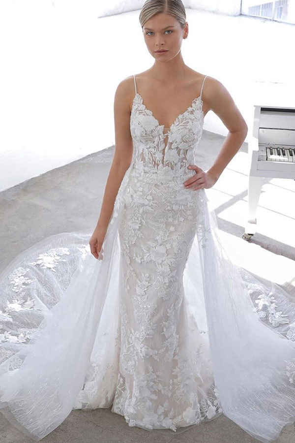 Designer Brautkleid A Linie | Spitze Hochzeitskleider Günstig Online