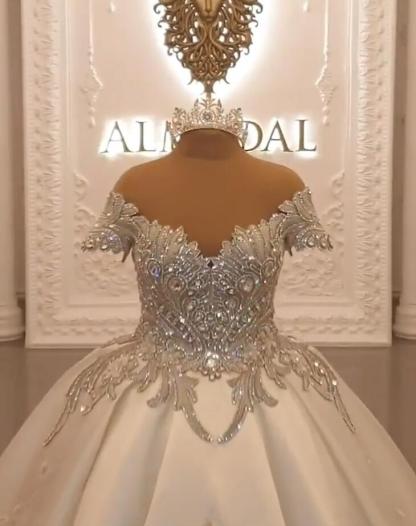 Prinzesin Brautkleider mit Ärmel | Satin Brautkleid Online Kaufen