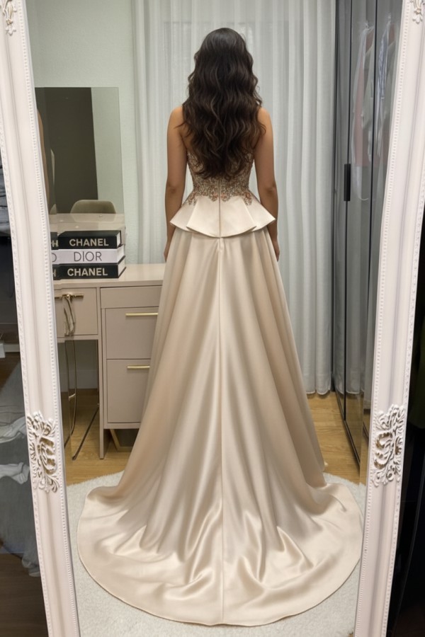 Champagner Abendkleider Lang Glitzer Ballkleider Abendmoden Online