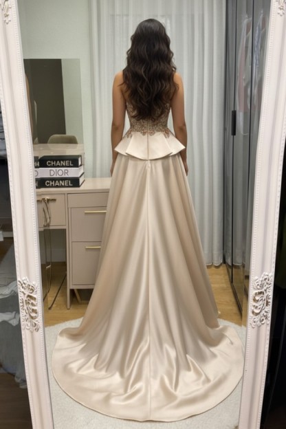 Champagner Abendkleider Lang Glitzer Ballkleider Abendmoden Online