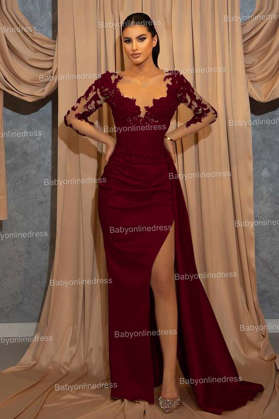 Designer Abendkleid Mit Ärmel | Abiballkleid Spitze Online