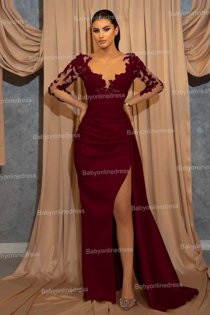 Designer Abendkleid Mit Ärmel | Abiballkleid Spitze Online