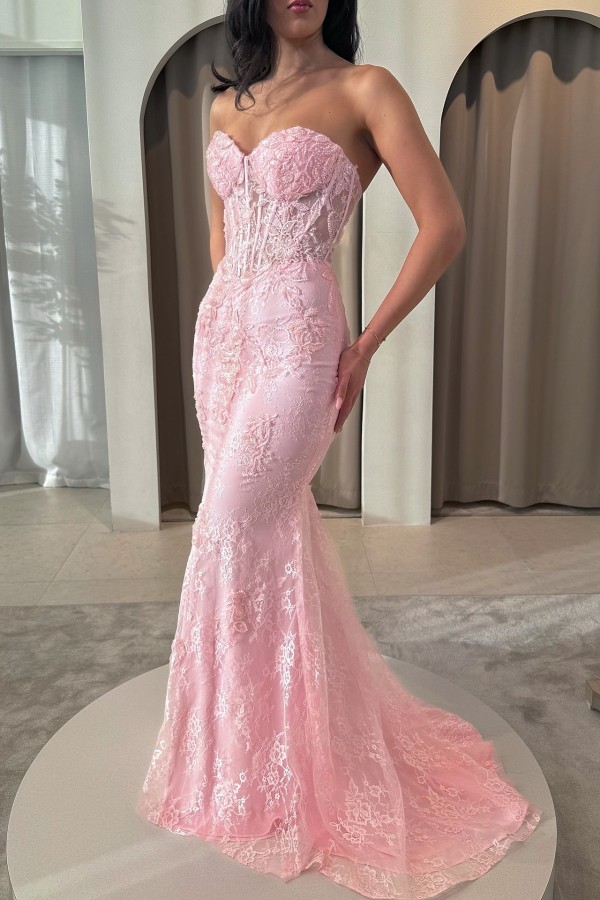 Champagner Abendkleid Lang Spitze Ballkleid Abendmoden Glitzer