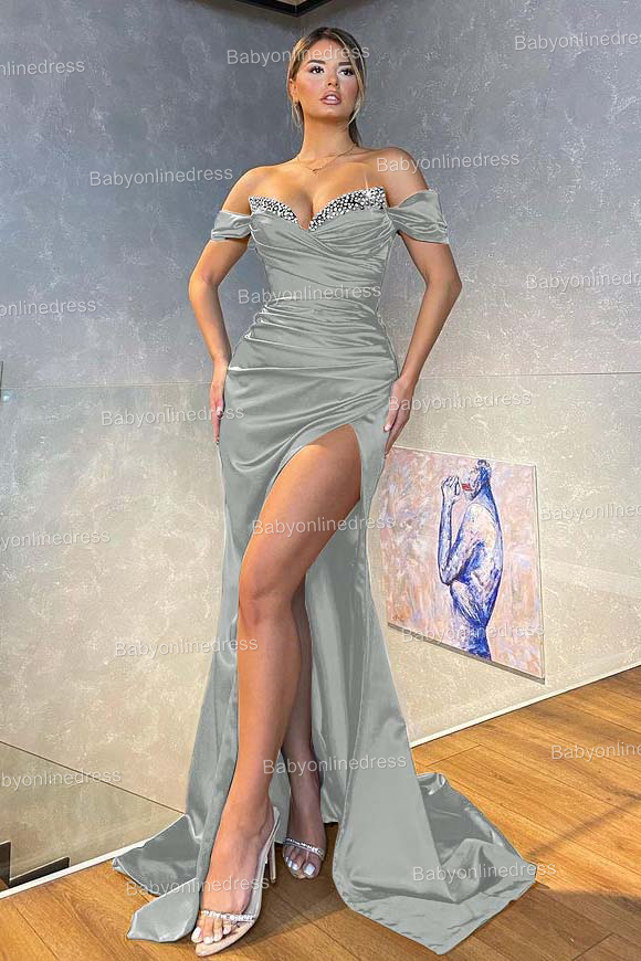 Abendkleider Lang Dunkel Grün | Abiballkleider Satin