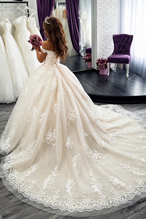 Elegantes Brautkleid Prinzessin Hochzeitskleider Spitze Günstig