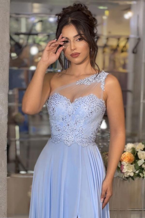 Designer Abendkleider Lang Himmel Blau Ballkleider Günstig Online-babyonlinedressde