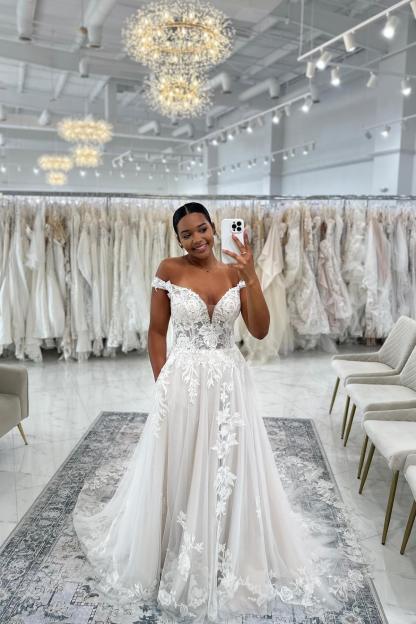 Wunderschöne Brautkleider A Linie Spitze Hochzeitskleider Brautmoden Online