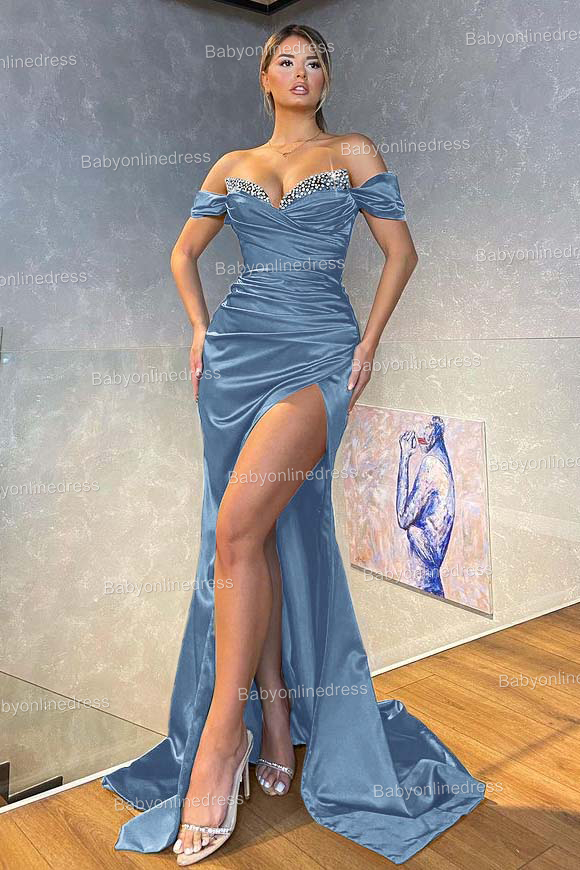 Abendkleider Lang Dunkel Grün | Abiballkleider Satin