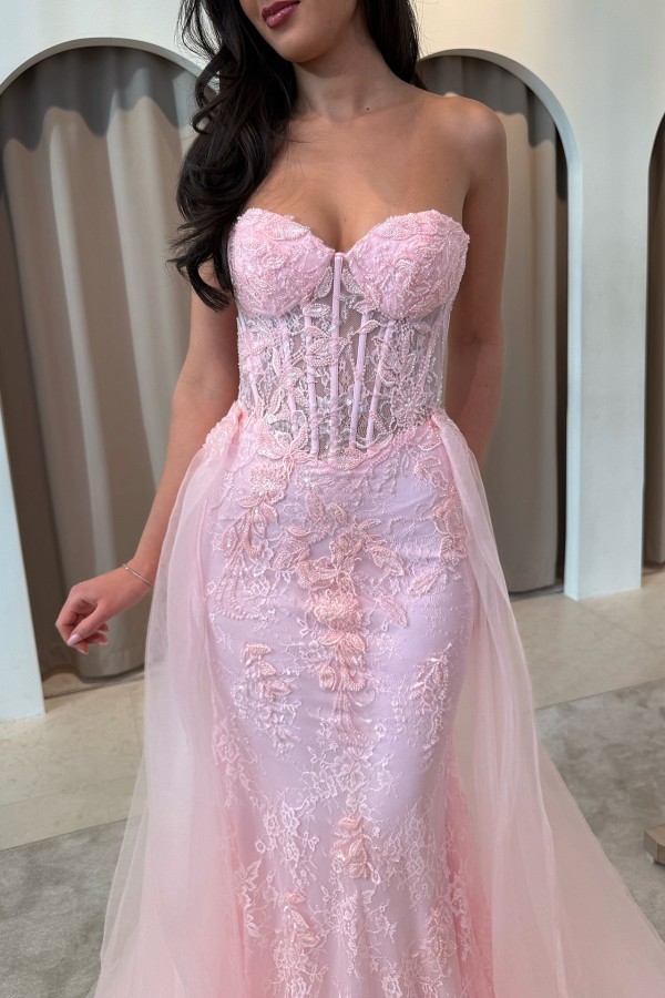 Champagner Abendkleid Lang Spitze Ballkleid Abendmoden Glitzer