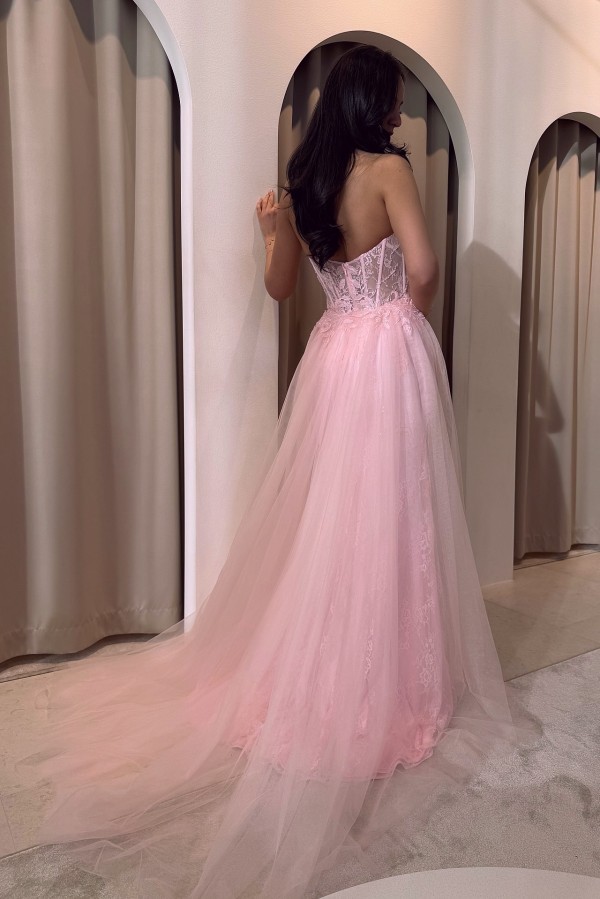 Champagner Abendkleid Lang Spitze Ballkleid Abendmoden Glitzer