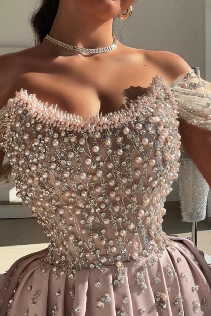 Moderne Abendkleider Lang Rosa Ballkleider Abiballkleider mit Glitzer
