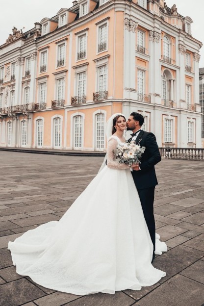 Prinzessin Brautkleider Mit Ärmel | Hochzeitskleider Glitzer