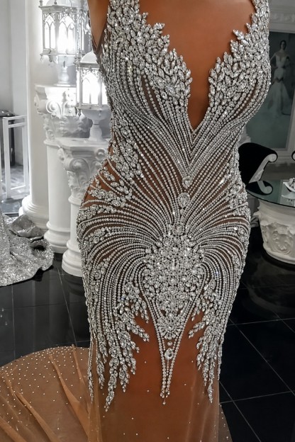 Luxus Abendkleider Lang | Kristall Abendmoden Abiballkleid Online