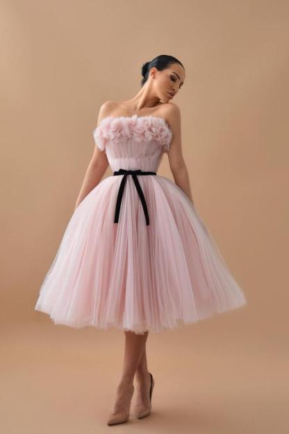 Schöne Cocktailkleider Partykleider Kurz Rosa Abendkleider Ballkleider Tüll-babyonlinedressde