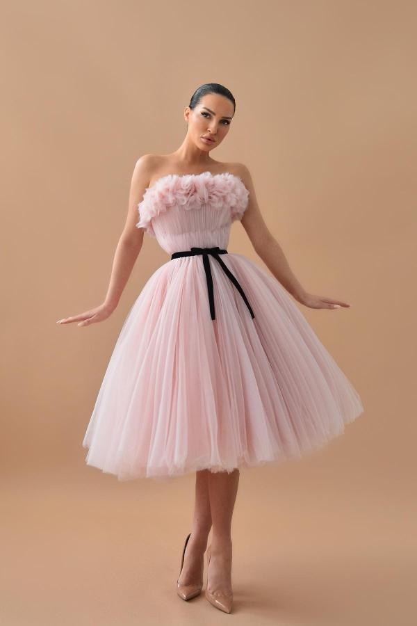 Schöne Cocktailkleider Partykleider Kurz Rosa Abendkleider Ballkleider Tüll-babyonlinedressde