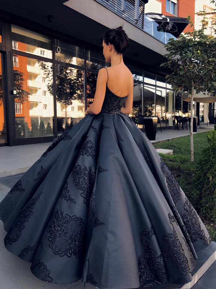 Schwarz Abendkleider Lang Günstig Spaghetti Prinzessin Abiballkleider Günstig Online Kaufen-babyonlinedressde