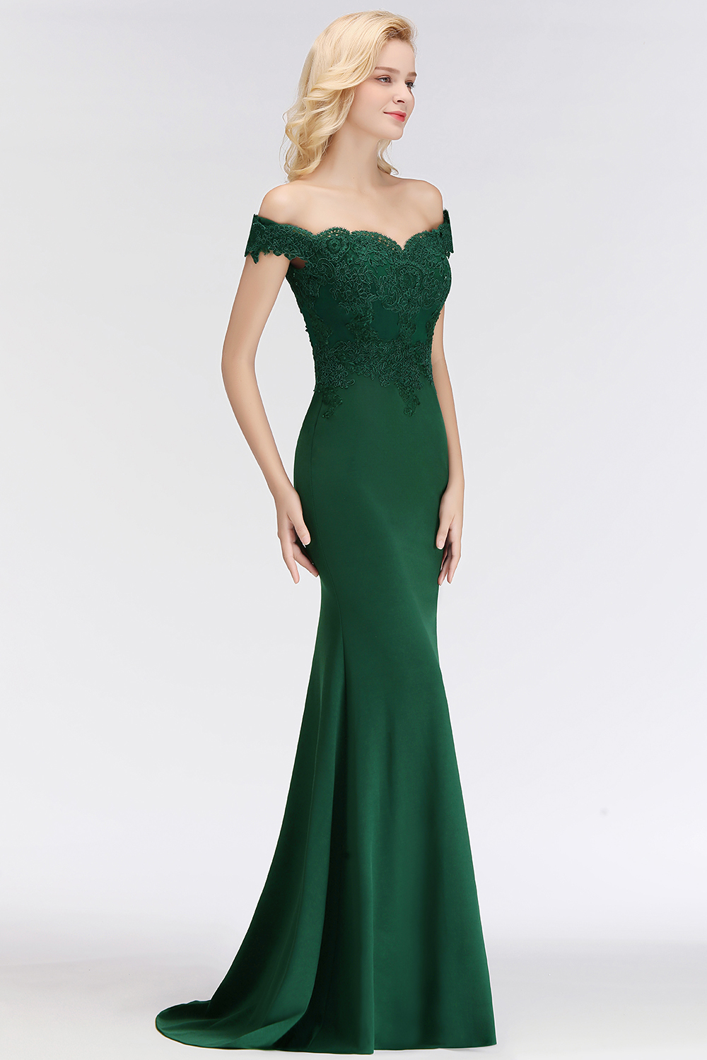 Elegante Brautjungfernkleider Grün Lang Mit Spitze Kleider Für Brautjungfern