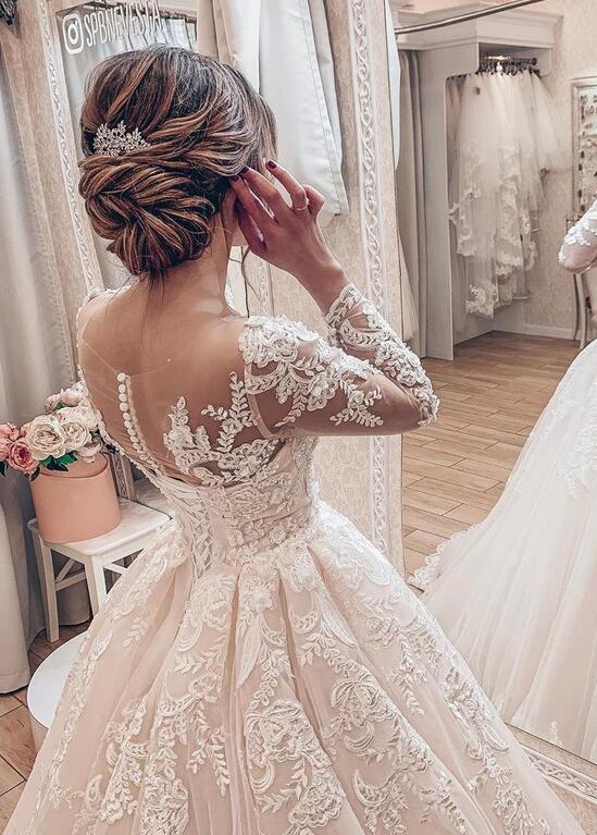 Fashion Brautkleider A Linie Mit Ärmel | Hochzeitskleider Günstig Online