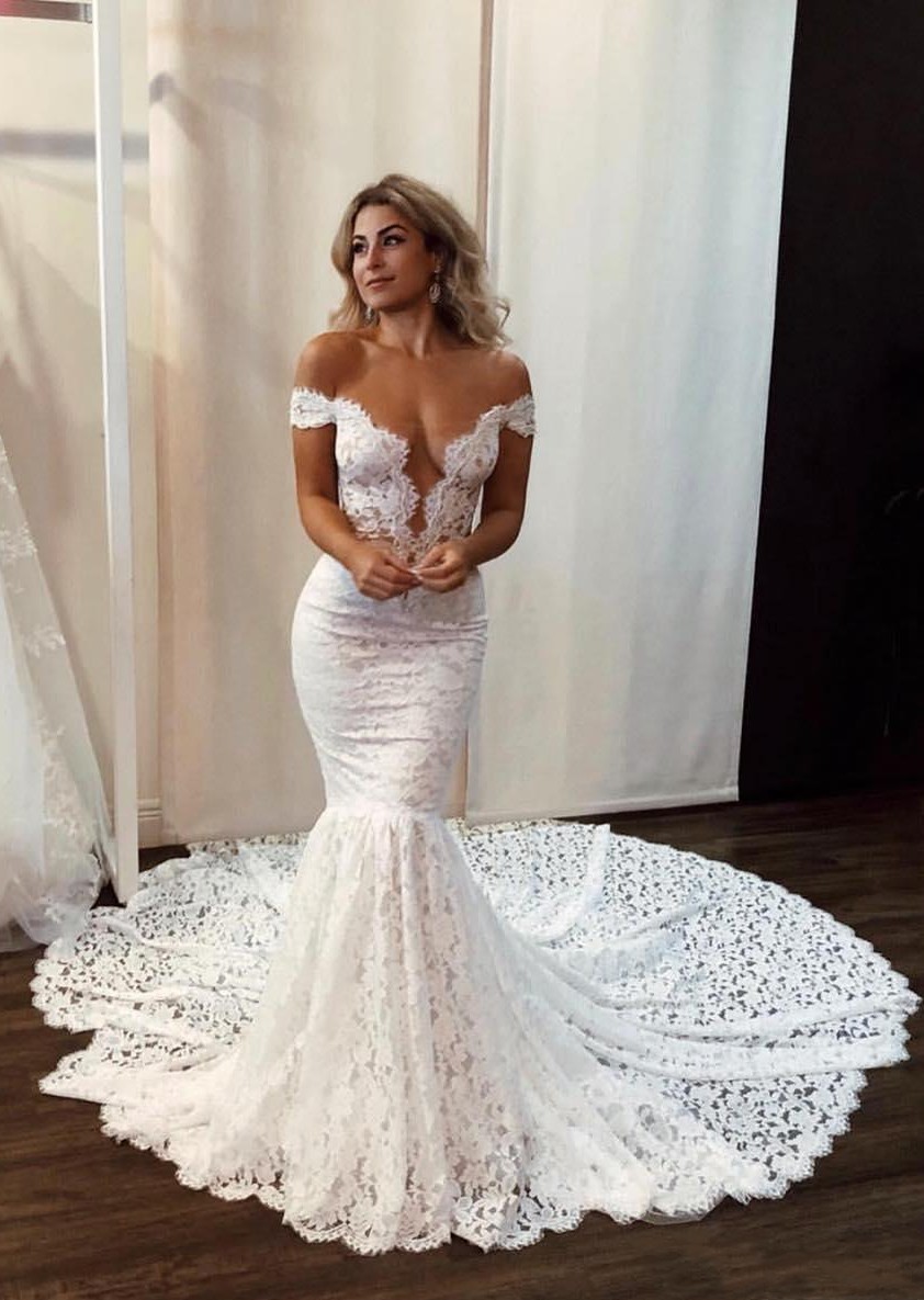 Sexy Brautkleid Meerjungfrau | Hochzeitskleider mit Spitze Online