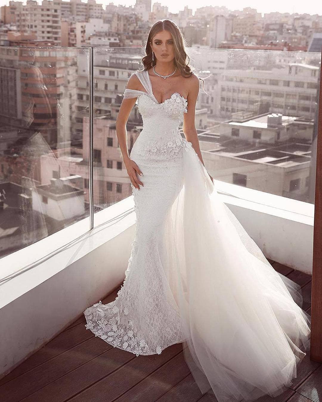 Brautkleider Meerjungfrau Mit Spitze | Hochzeitskleider Tüll Online