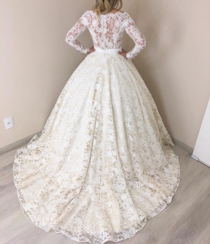 Modern Bruatkleider mit Ärmel | Spitze Hochzeitskleider Günstig Online