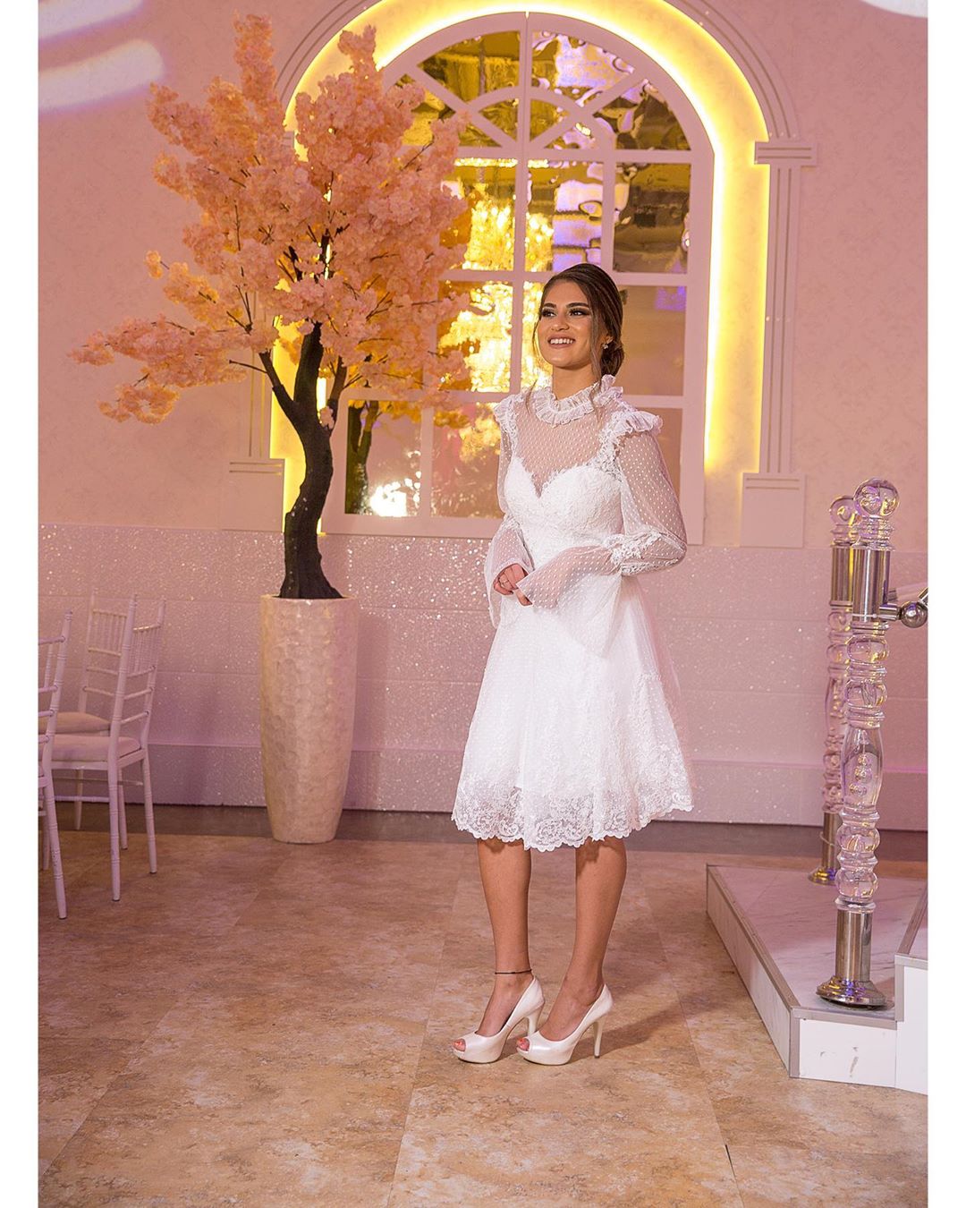 schöne Brautkleider Kurz | Spitze Hochzeitskleider Mit Ärmel