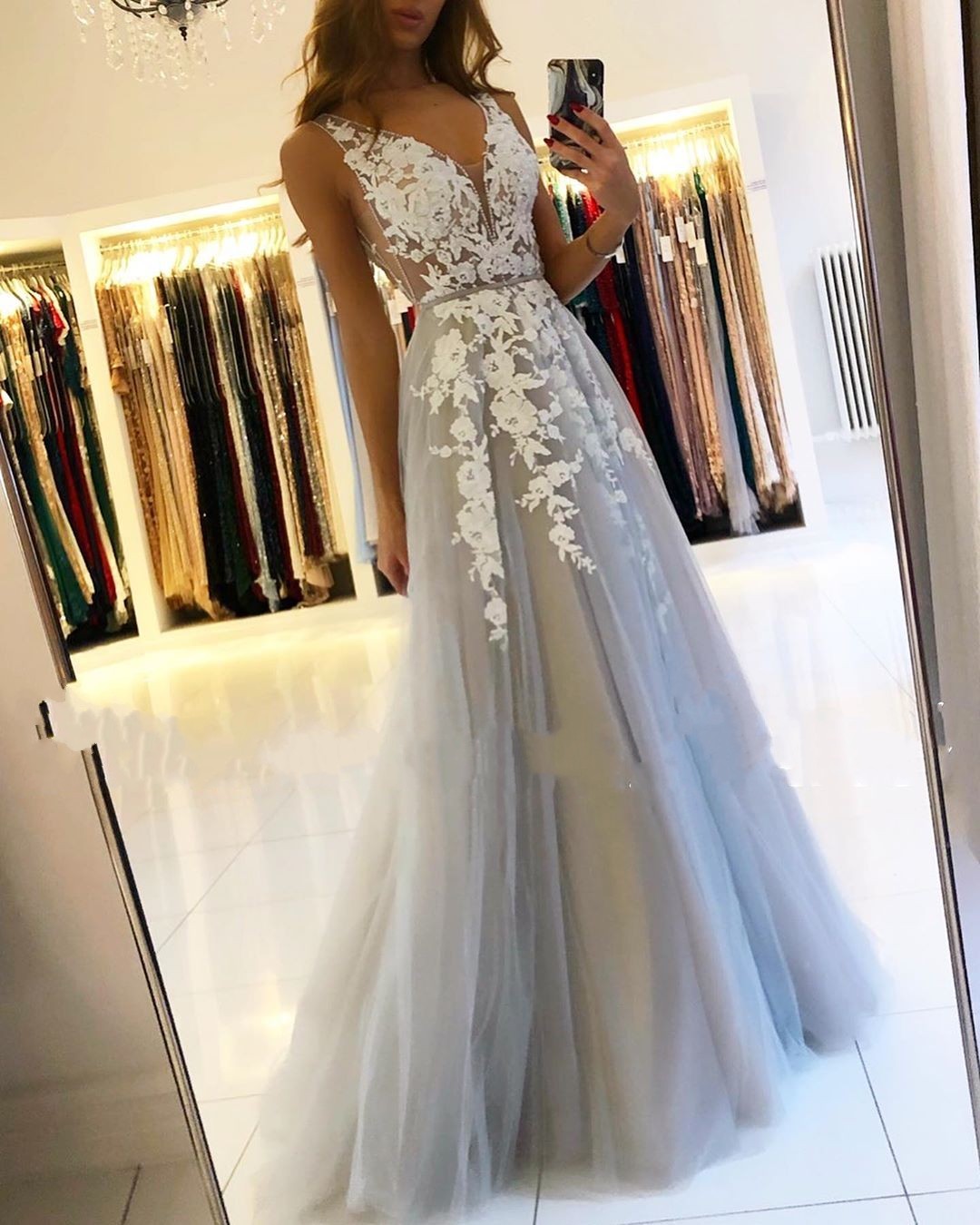 Designer Abendkleider mit Spitze | Abendmoden Lang Günstig Online