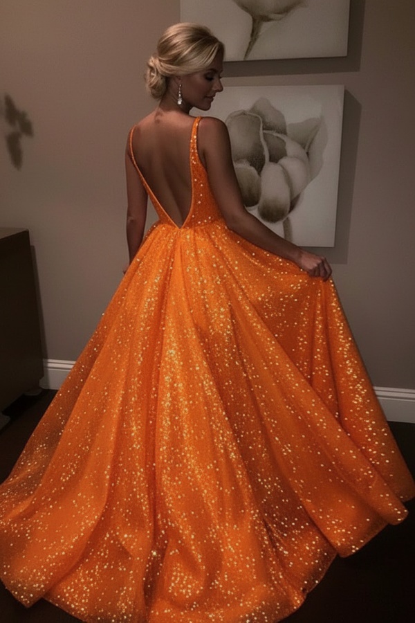 Elegante Abendkleider Lang Weiß Pailletten A Line Abiballkleider Günstig Online