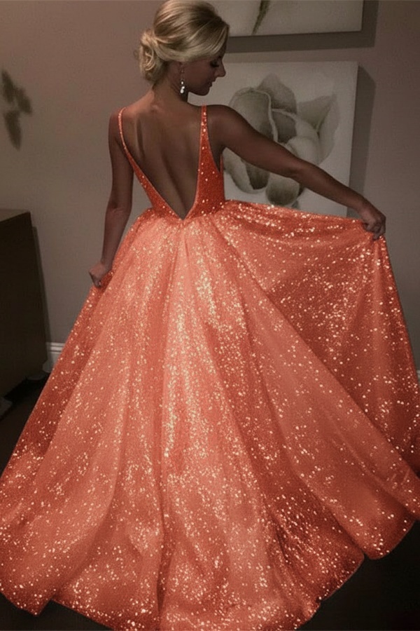 Elegante Abendkleider Lang Weiß Pailletten A Line Abiballkleider Günstig Online