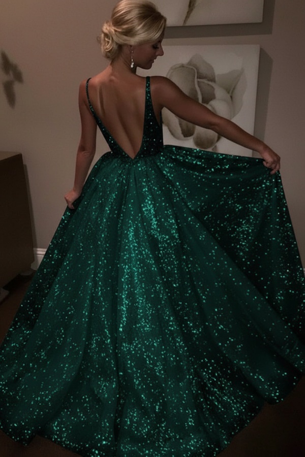 Elegante Abendkleider Lang Weiß Pailletten A Line Abiballkleider Günstig Online