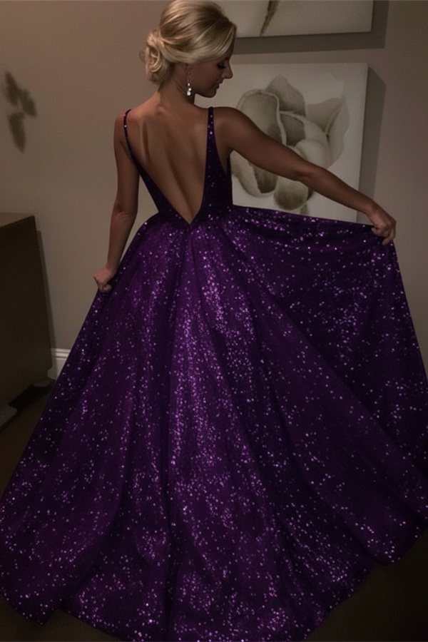 Elegante Abendkleider Lang Weiß Pailletten A Line Abiballkleider Günstig Online