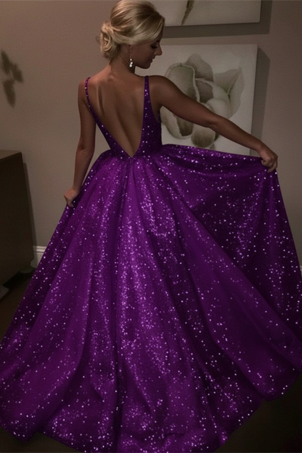 Elegante Abendkleider Lang Weiß Pailletten A Line Abiballkleider Günstig Online