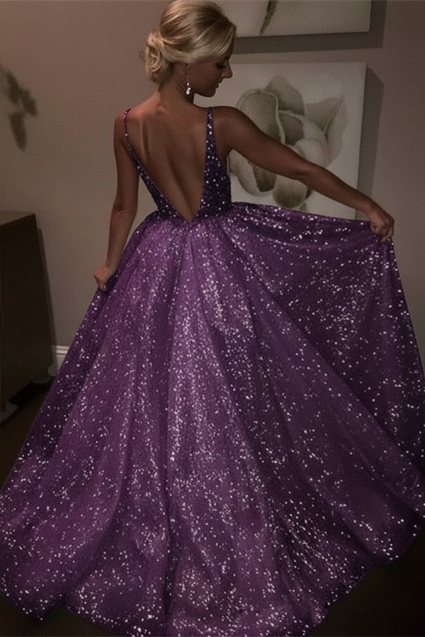 Elegante Abendkleider Lang Weiß Pailletten A Line Abiballkleider Günstig Online