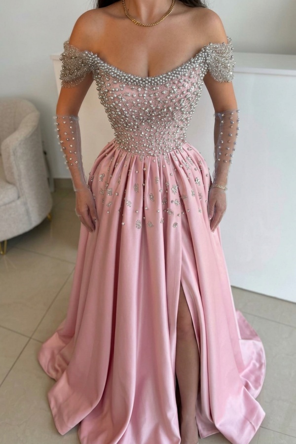 Luxus Abendkleider Lang Dusty Blau | Abiballkleider mit Glitzer