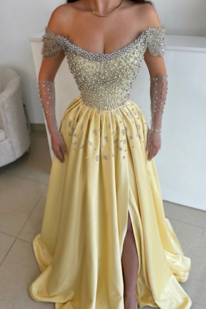 Luxus Abendkleider Lang Dusty Blau | Abiballkleider mit Glitzer