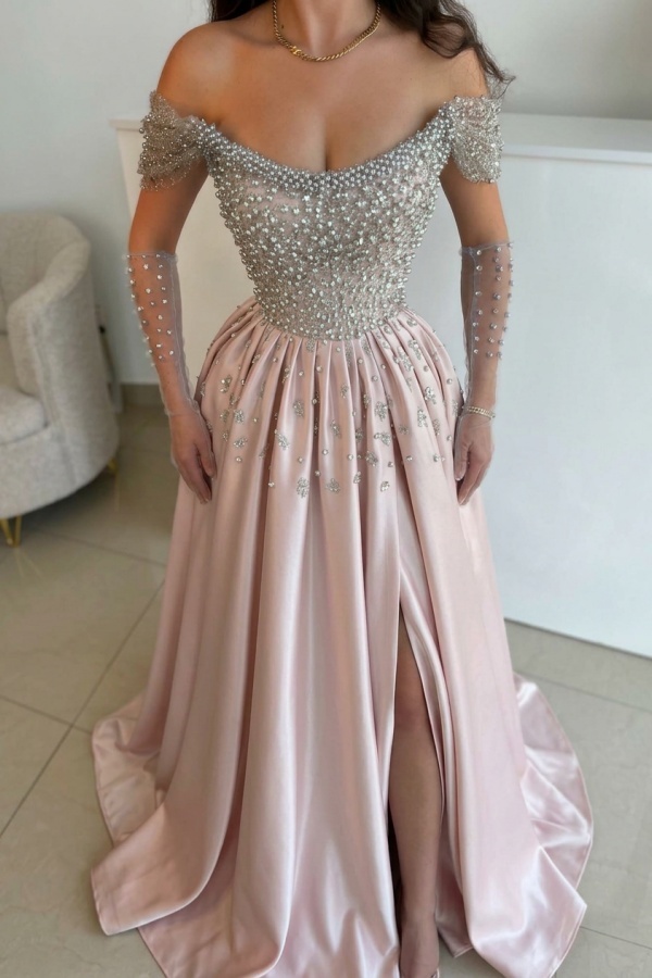 Luxus Abendkleider Lang Dusty Blau | Abiballkleider mit Glitzer