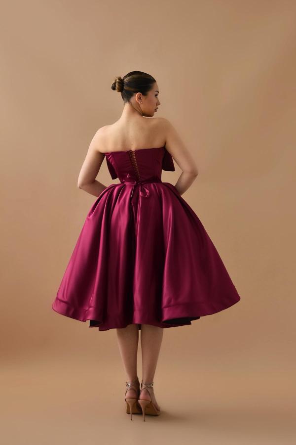 Schlichte Cocktailkleider Kurz Weinrot Abendkleid Abiballkleider Günstig