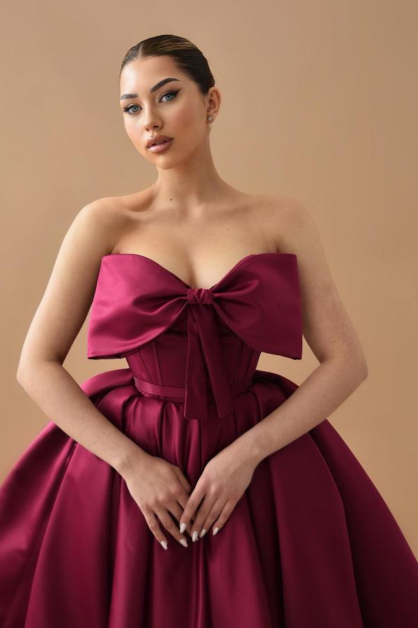 Schlichte Cocktailkleider Kurz Weinrot Abendkleid Abiballkleider Günstig