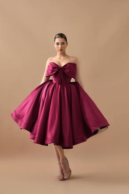 Schlichte Cocktailkleider Kurz Weinrot Abendkleid Abiballkleider Günstig