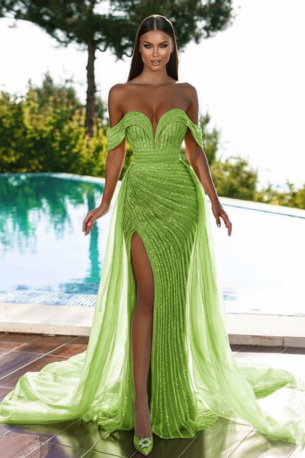 Elegante Abendkleider Lang Glitzer | Luxus Abiballkleider Online