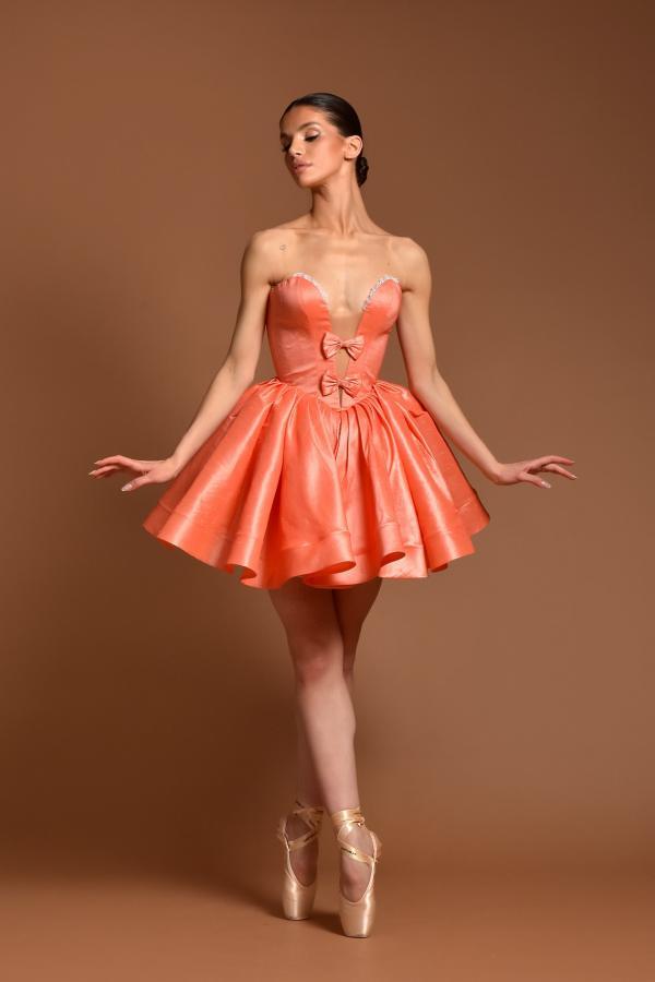 Orange Mini Cocktailkleider Partykleider Kurz Abiballkleider Günstig-babyonlinedressde